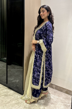 Midnight Batik Mirror Work Suit Set