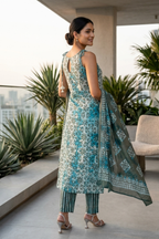 Batik Grey Aasman Suit Set