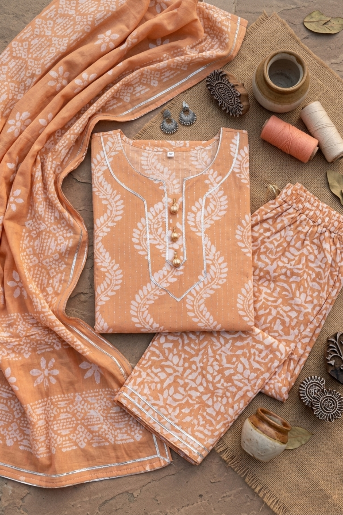 Batik Suit Set in A Desert