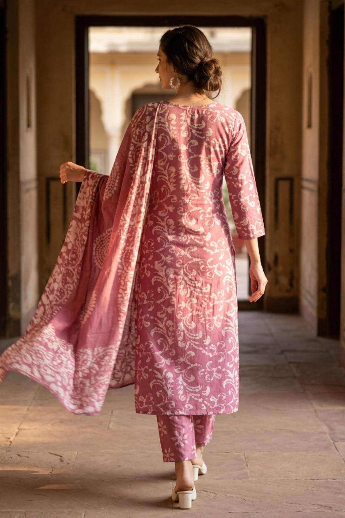 Batik Suit in Fog Lavendar