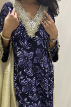 Midnight Batik Mirror Work Suit Set
