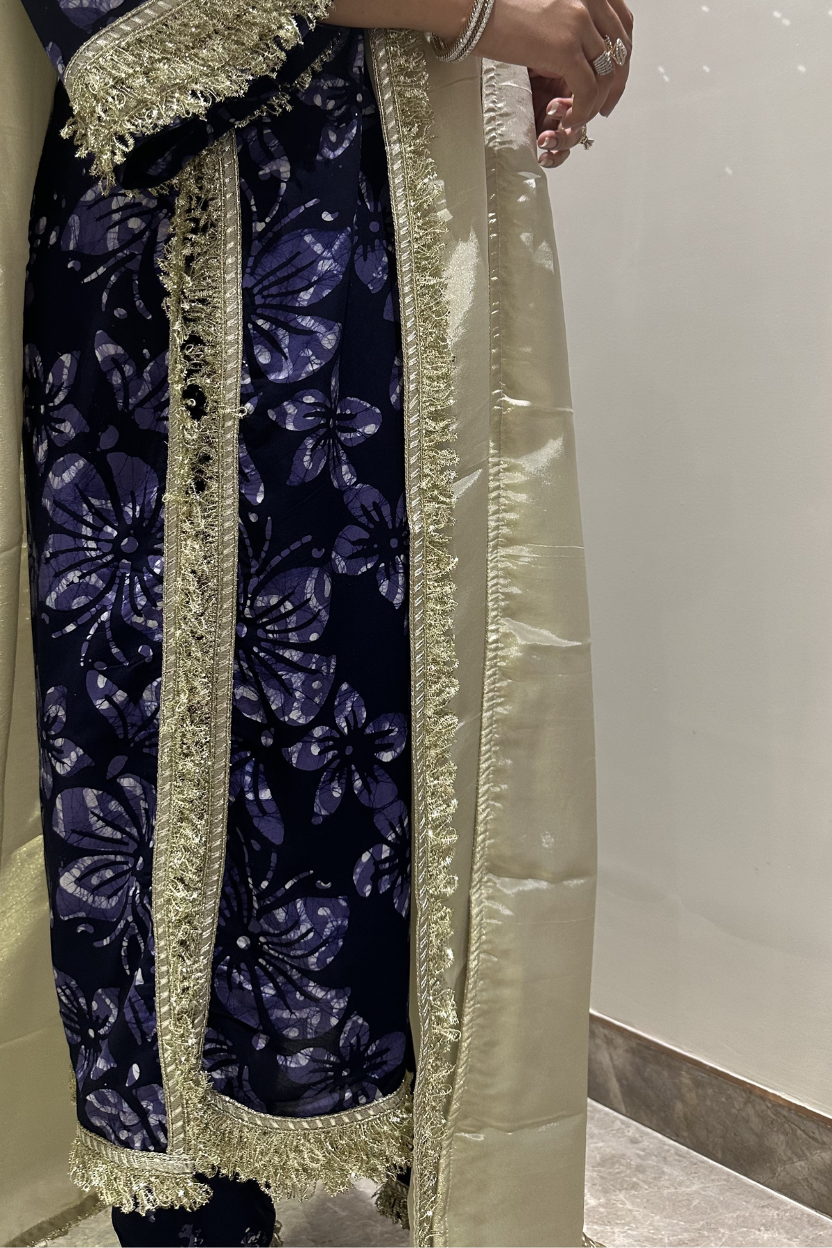 Midnight Batik Mirror Work Suit Set