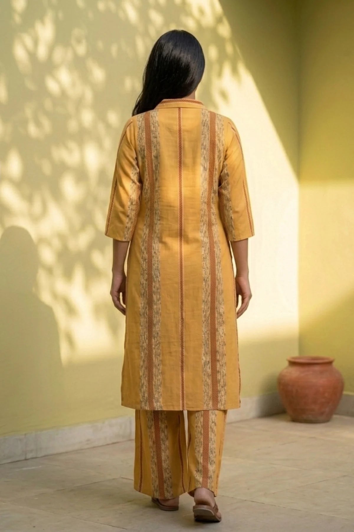 Sunrise Comfort Office Batik Co-ord – side view | handcrafted batik ethnic wear for women | Shades of You
