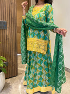 Saanjh Batik Sharara Ensemble