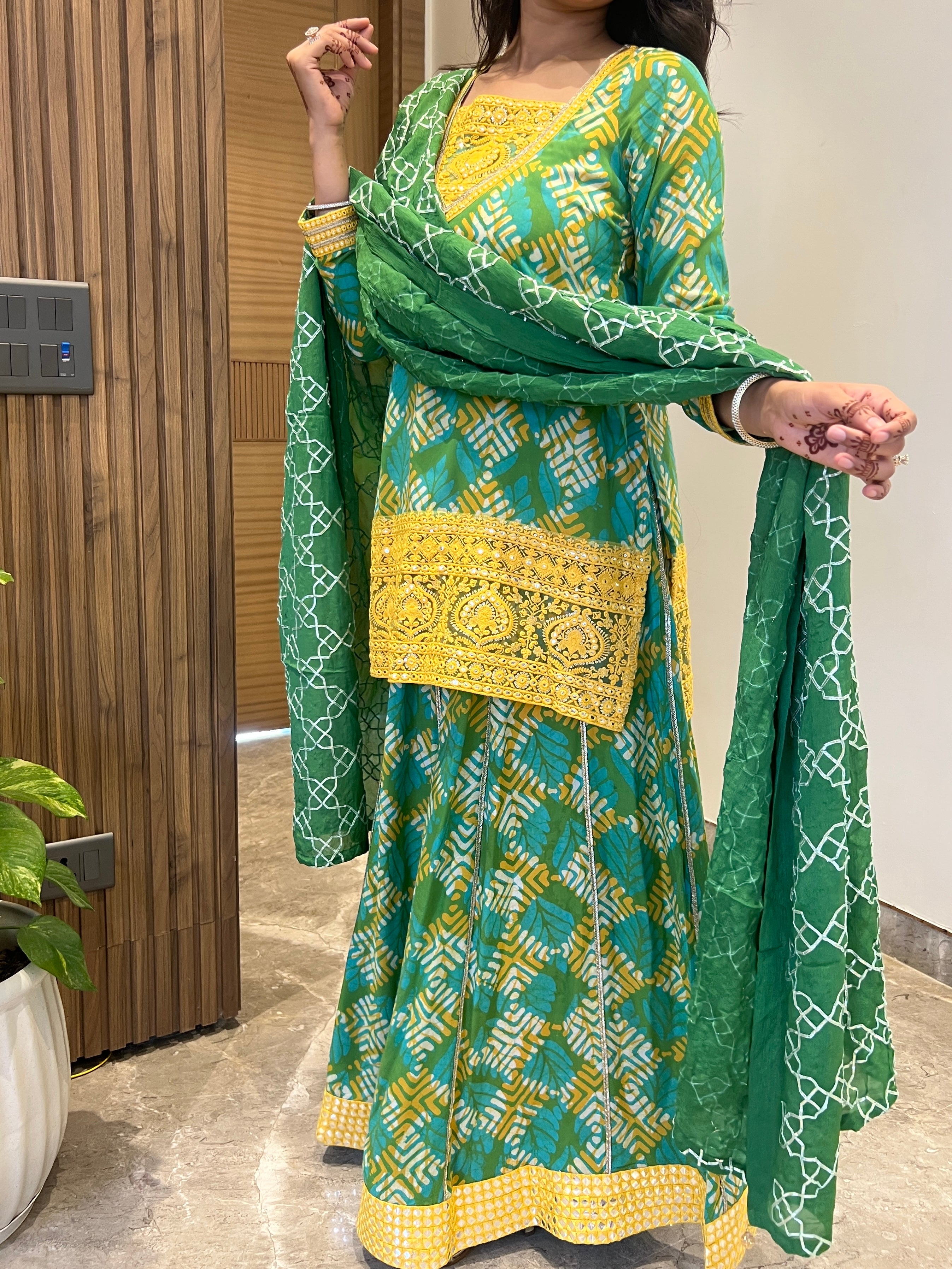 Saanjh Batik Sharara Ensemble