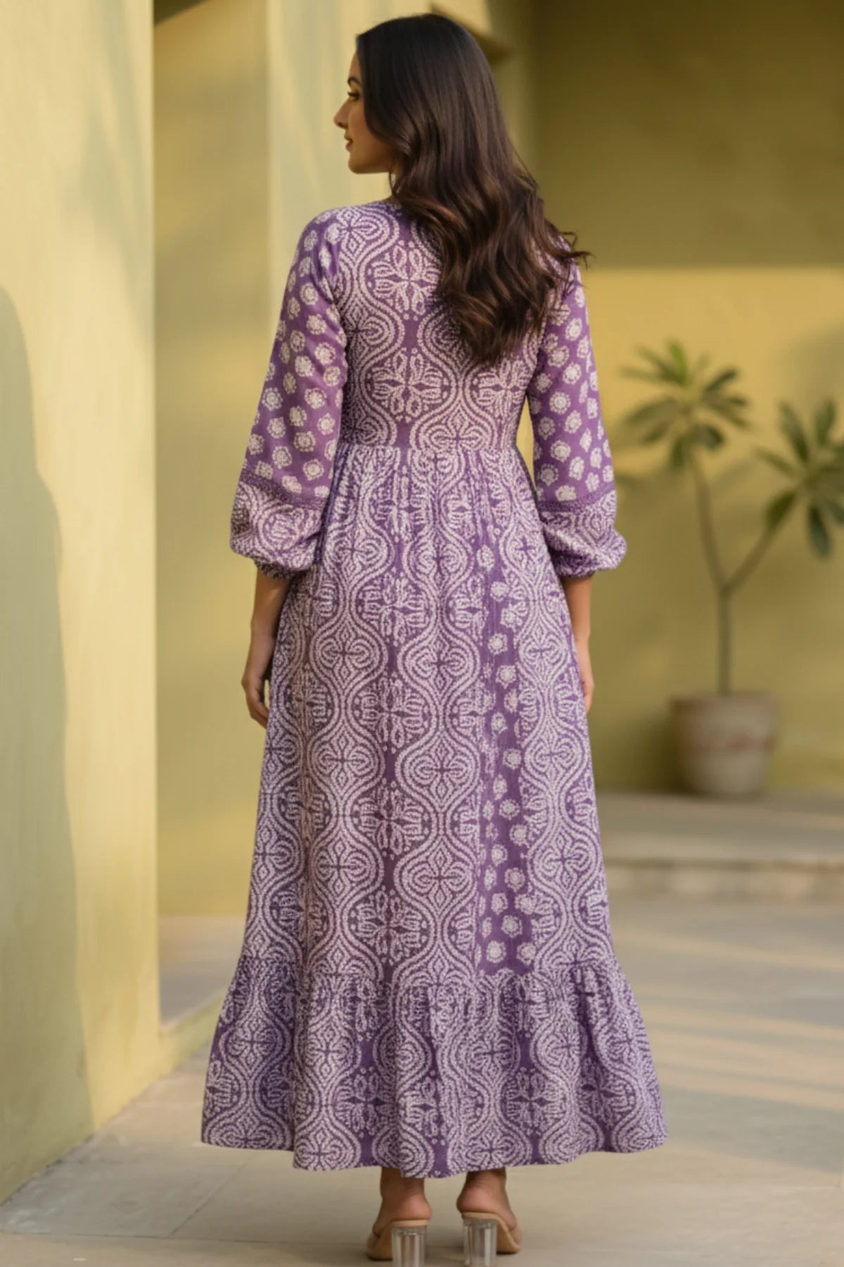 Flora Cinch Batik Dress – detail shot | handcrafted batik ethnic wear for women | Shades of You