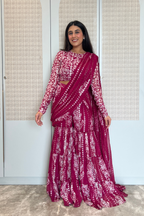 Kira Batik Drape Saree Set