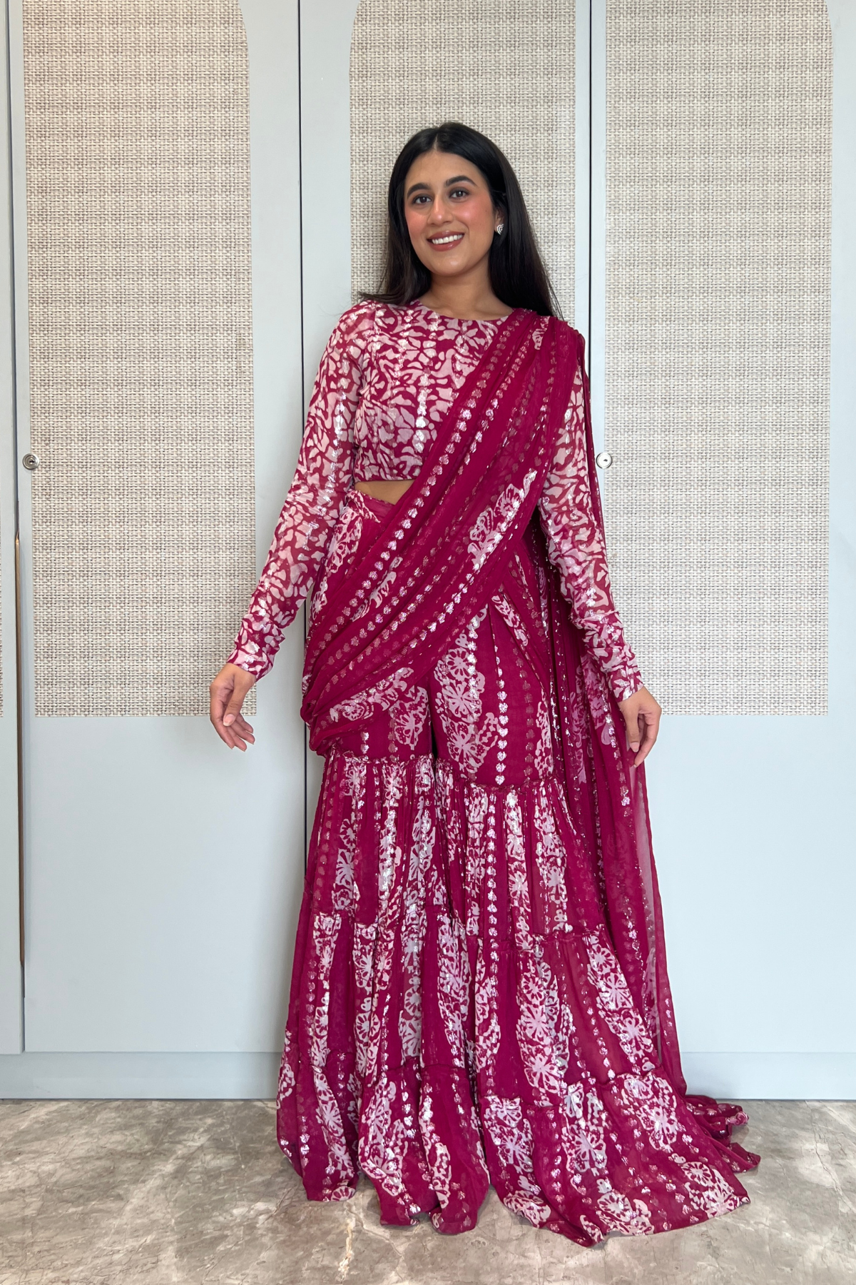 Kira Batik Drape Saree Set