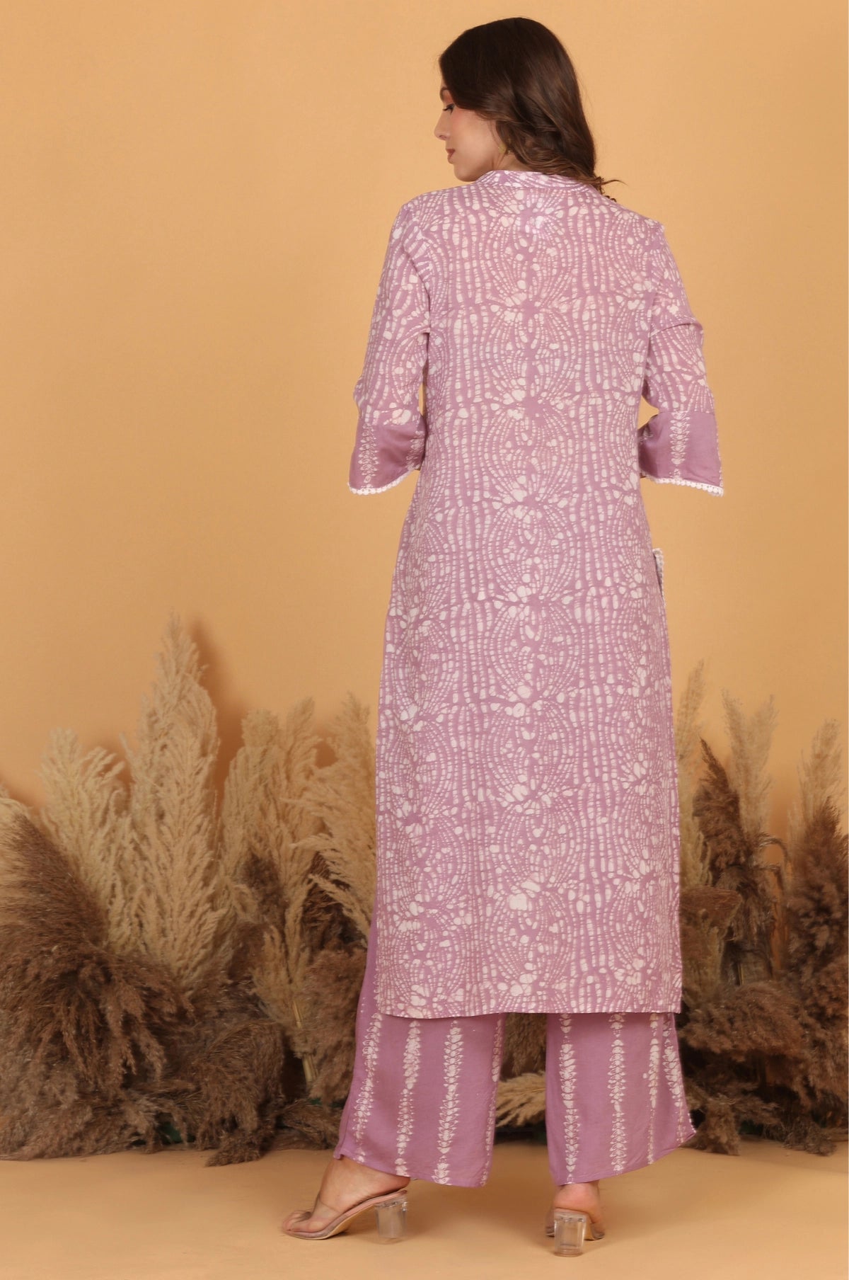 Batik Crazy In Love Suit Set - Lavender