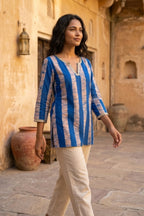Cotton Satin Batik Handprinted Tunic