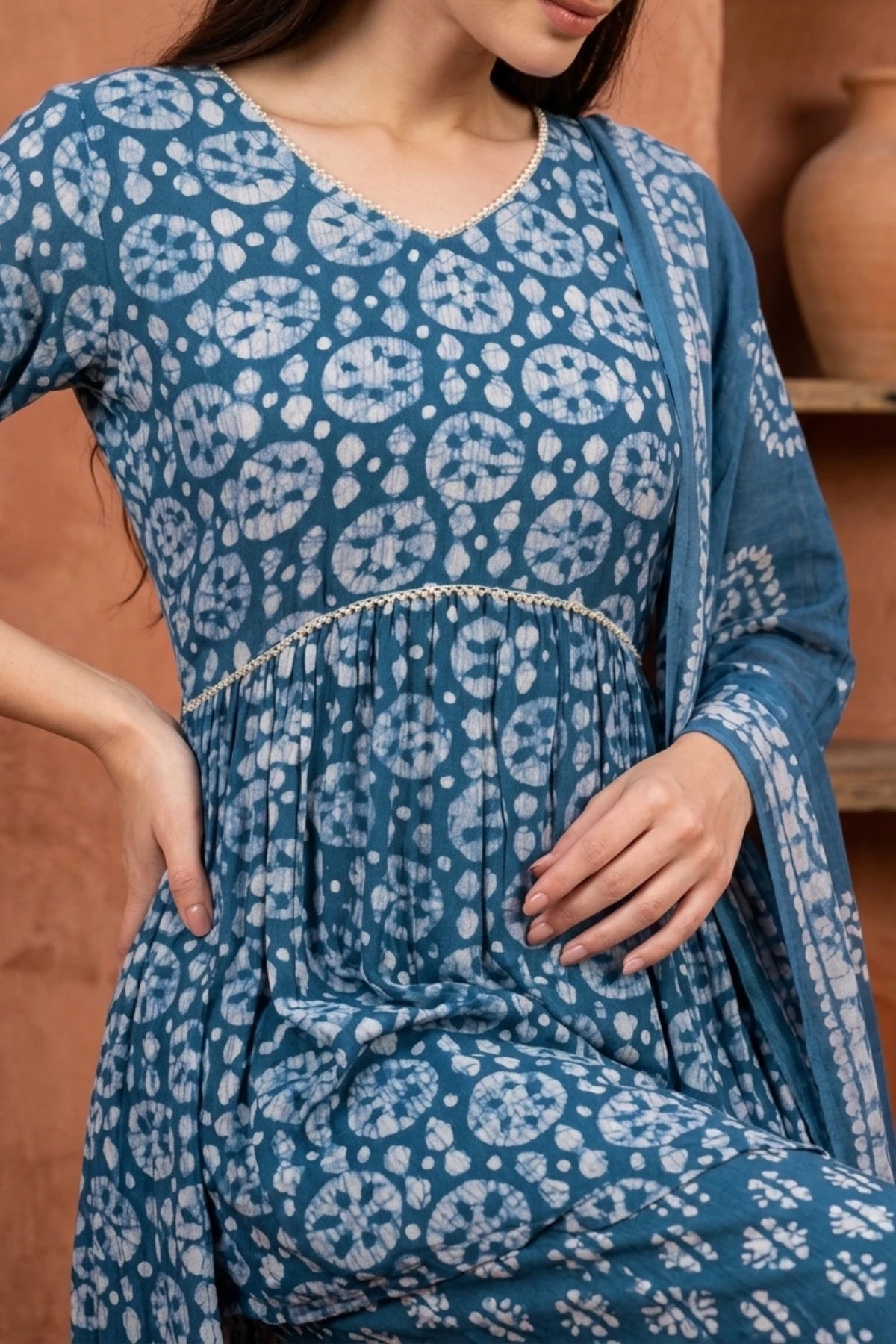 Crushed Batik in Alia’s Anarkali Suit