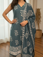 Rama Van Batik Suit Set – alternate angle | handcrafted batik ethnic wear for women | Shades of You