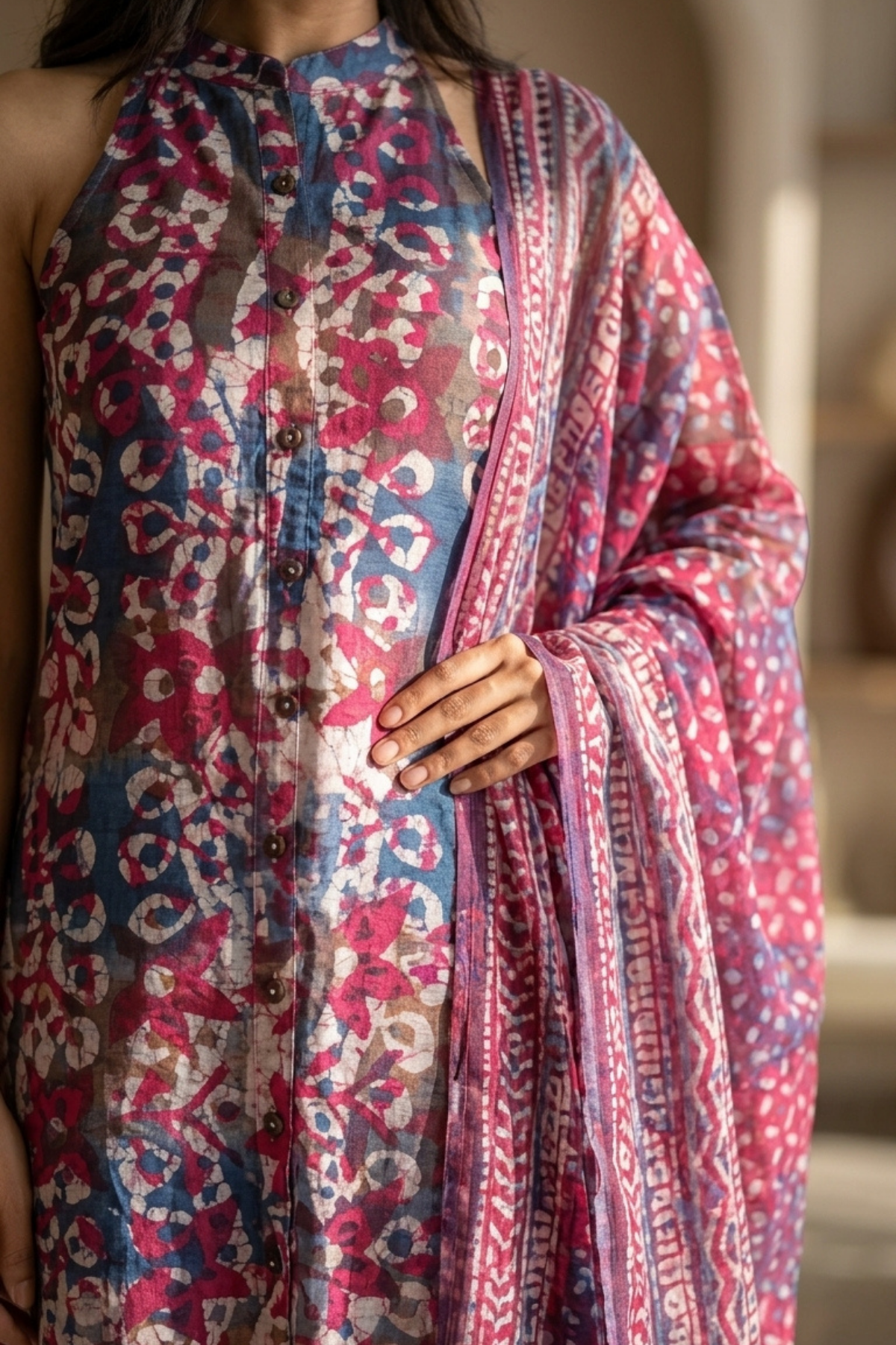 Batik & Tie Dye's Love Child – detail shot | handcrafted batik ethnic wear for women | Shades of You