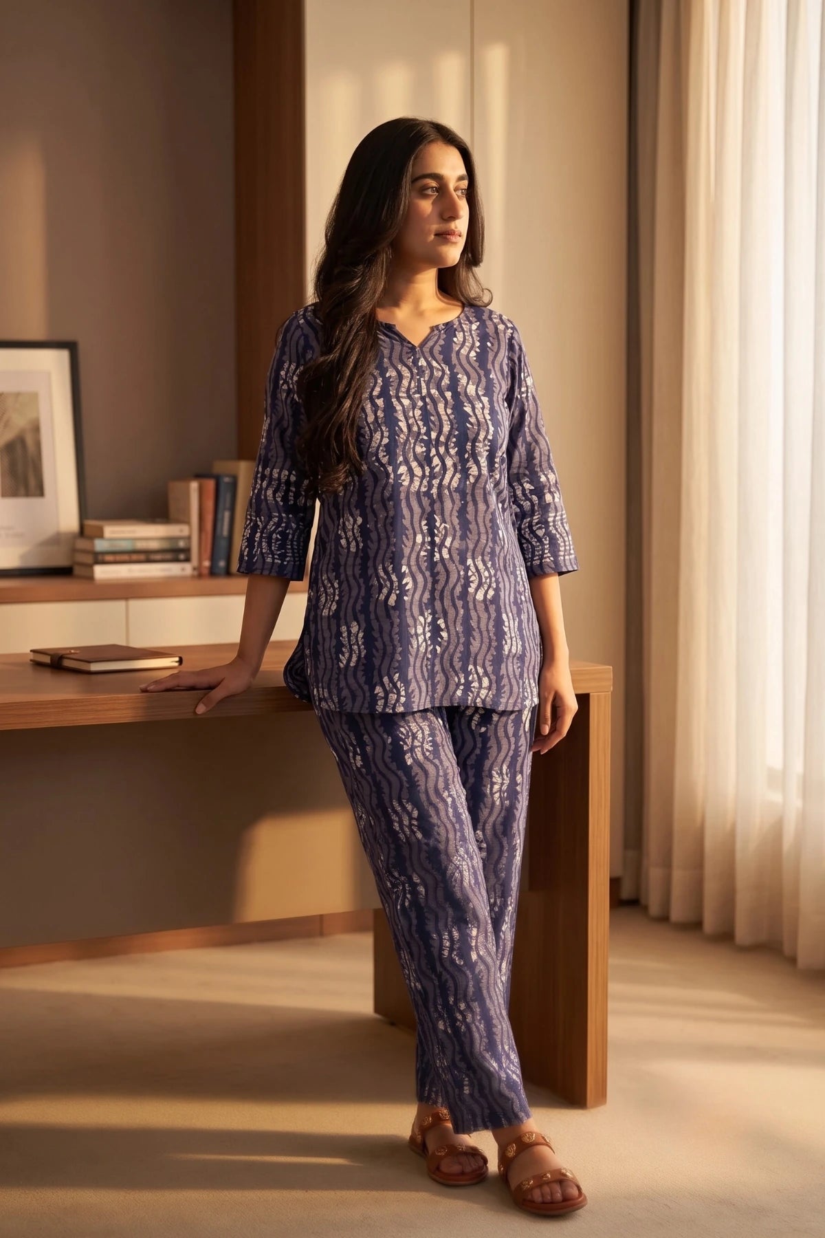 Batik Twilight Co-Ord Set - Navy