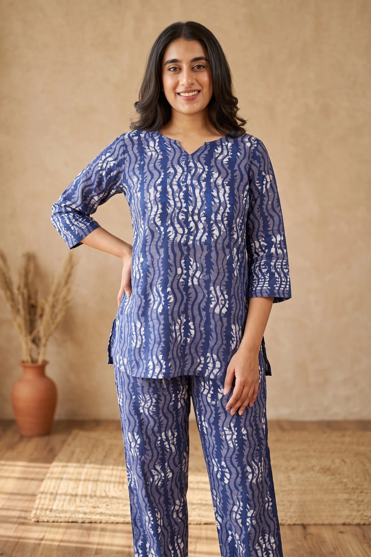 Batik Twilight Co-Ord Set - Navy