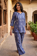 Batik Twilight Co-Ord Set - Navy