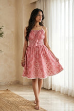 Dusky Pink Smoked Dress