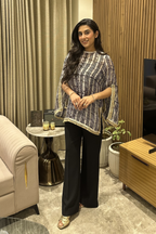 Noir Silk Batik Cape Tunic