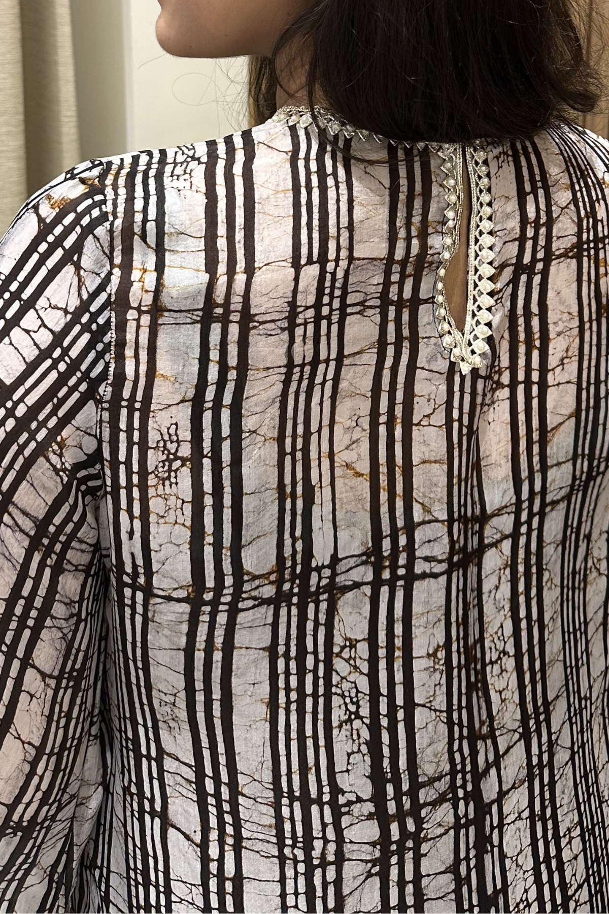 Noir Silk Batik Cape Tunic
