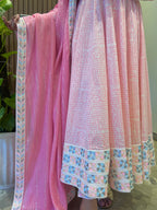 Gulnaar Pink Batik Anarkali Set