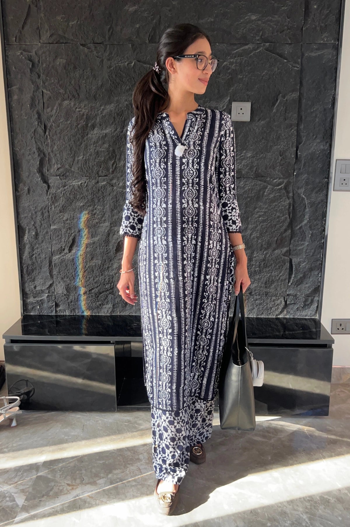 Batik Crazy In Love Suit Set - Black