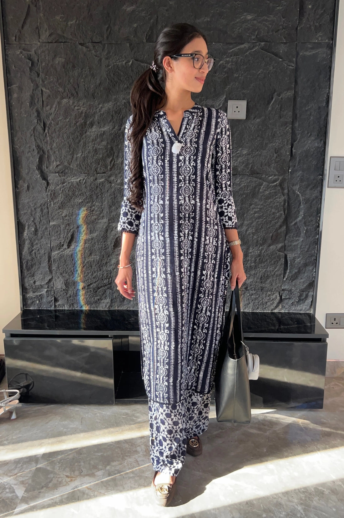 Batik Crazy In Love Suit Set - Black