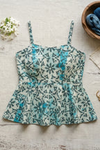Blue Meadow Batik Peplum Top