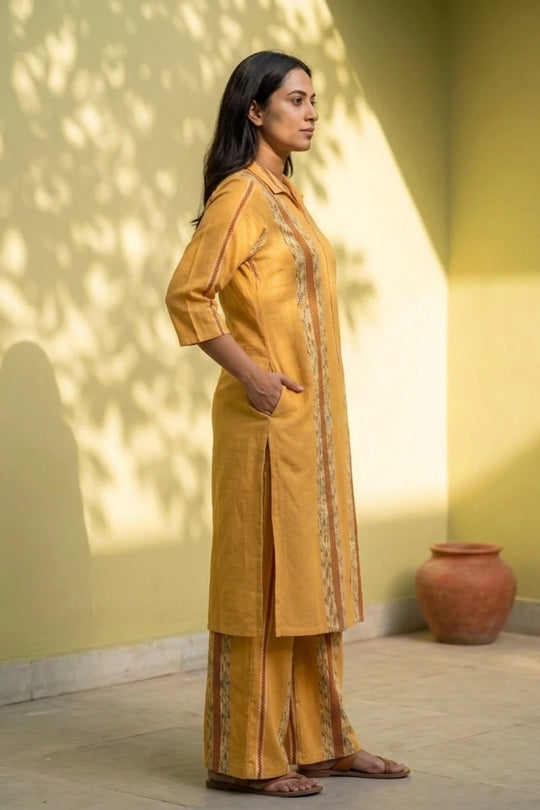 Sunrise Comfort Office Batik Co-ord – back view | handcrafted batik ethnic wear for women | Shades of You, detail