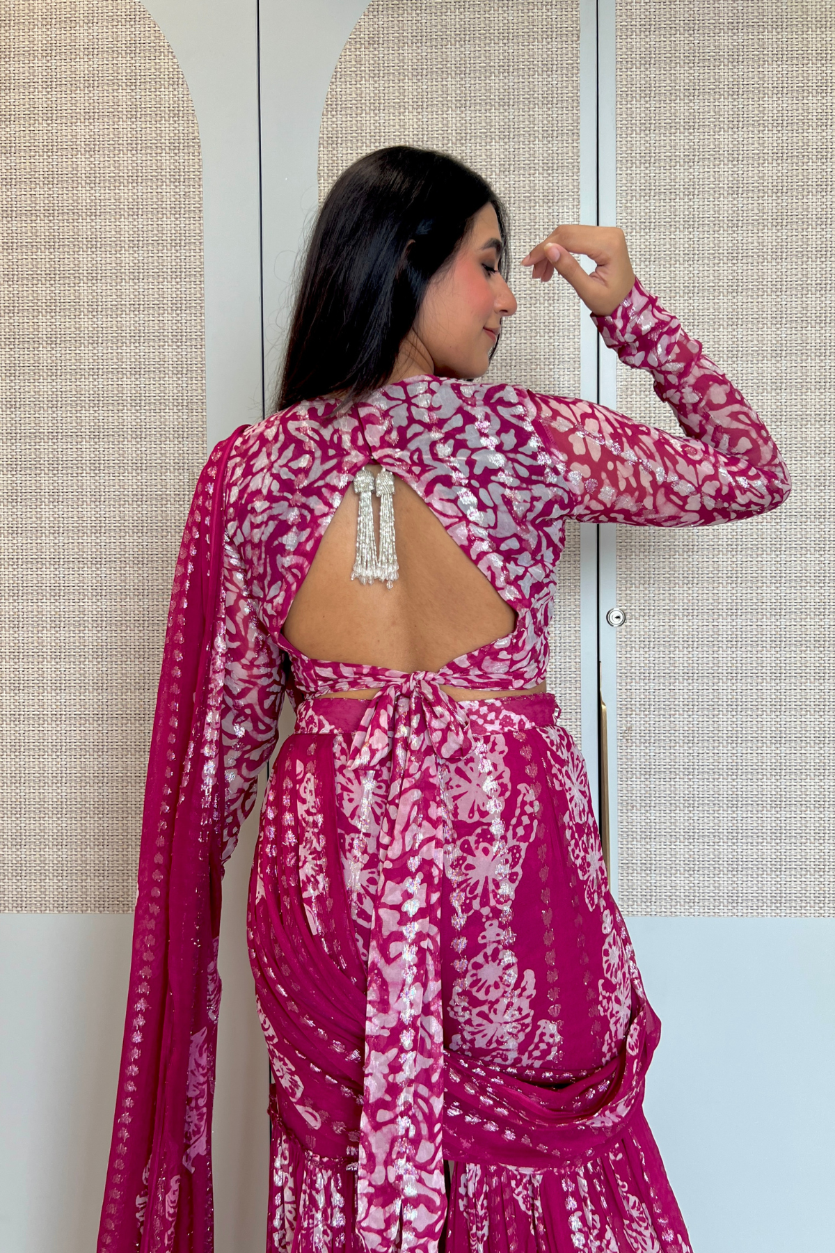 Kira Batik Drape Saree Set