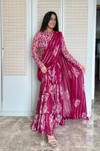 Kira Batik Drape Saree Set