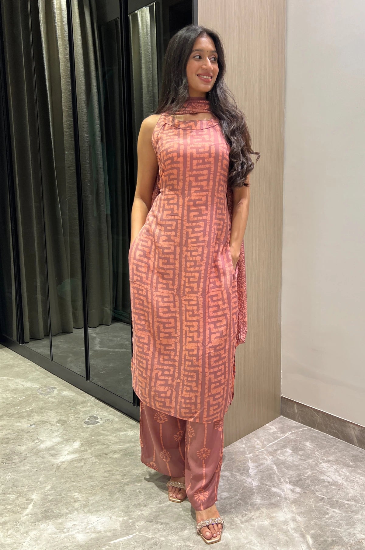 Batik Lint Noodle Strap Suit Set