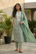 Smoke Glow Batik Set – front view | handcrafted batik ethnic wear for women | Shades of You