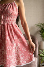 Dusky Pink Smoked Dress