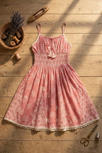 Dusky Pink Smoked Dress