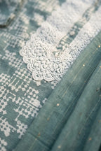 Smoke Glow Batik Set – model closeup | handcrafted batik ethnic wear for women | Shades of You