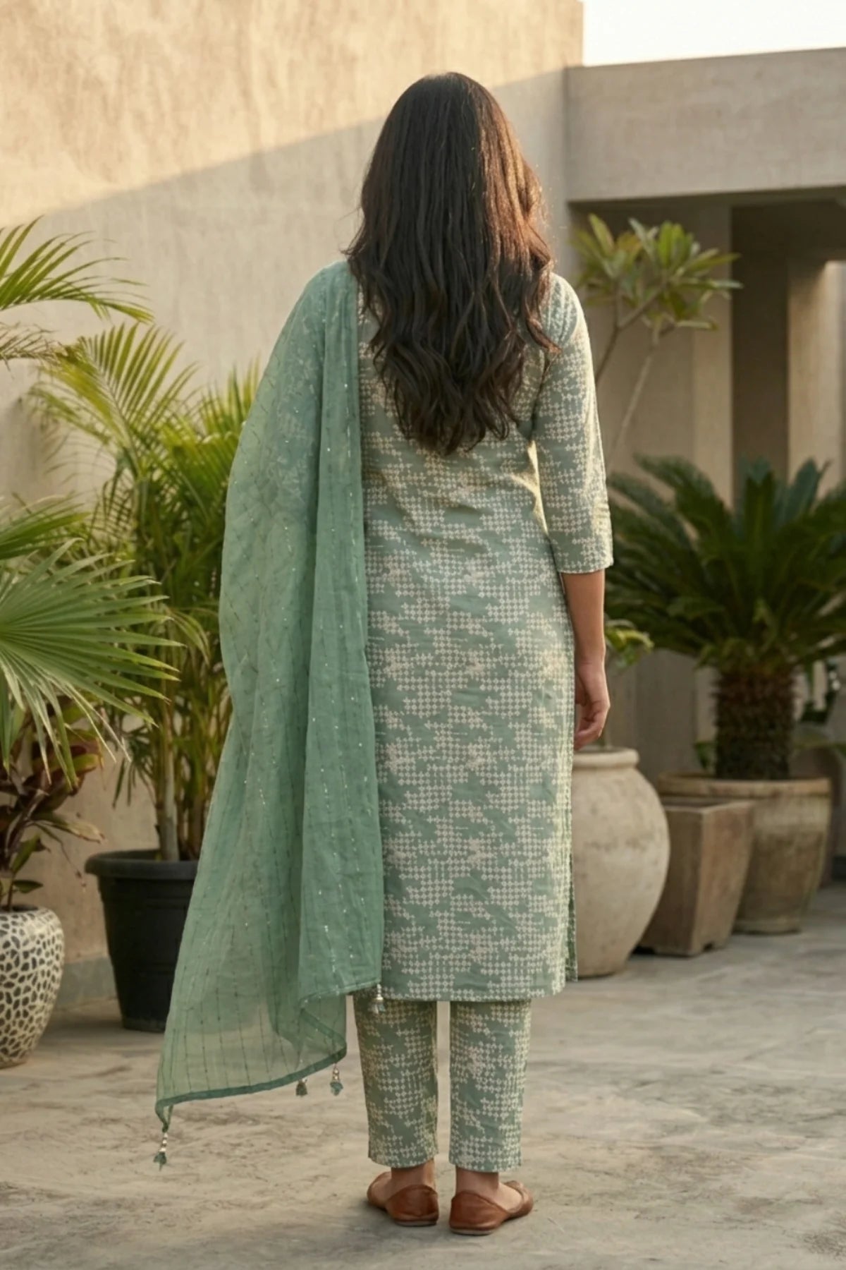 Smoke Glow Batik Set – full look | handcrafted batik ethnic wear for women | Shades of You