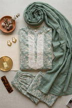 Smoke Glow Batik Set – side view | handcrafted batik ethnic wear for women | Shades of You