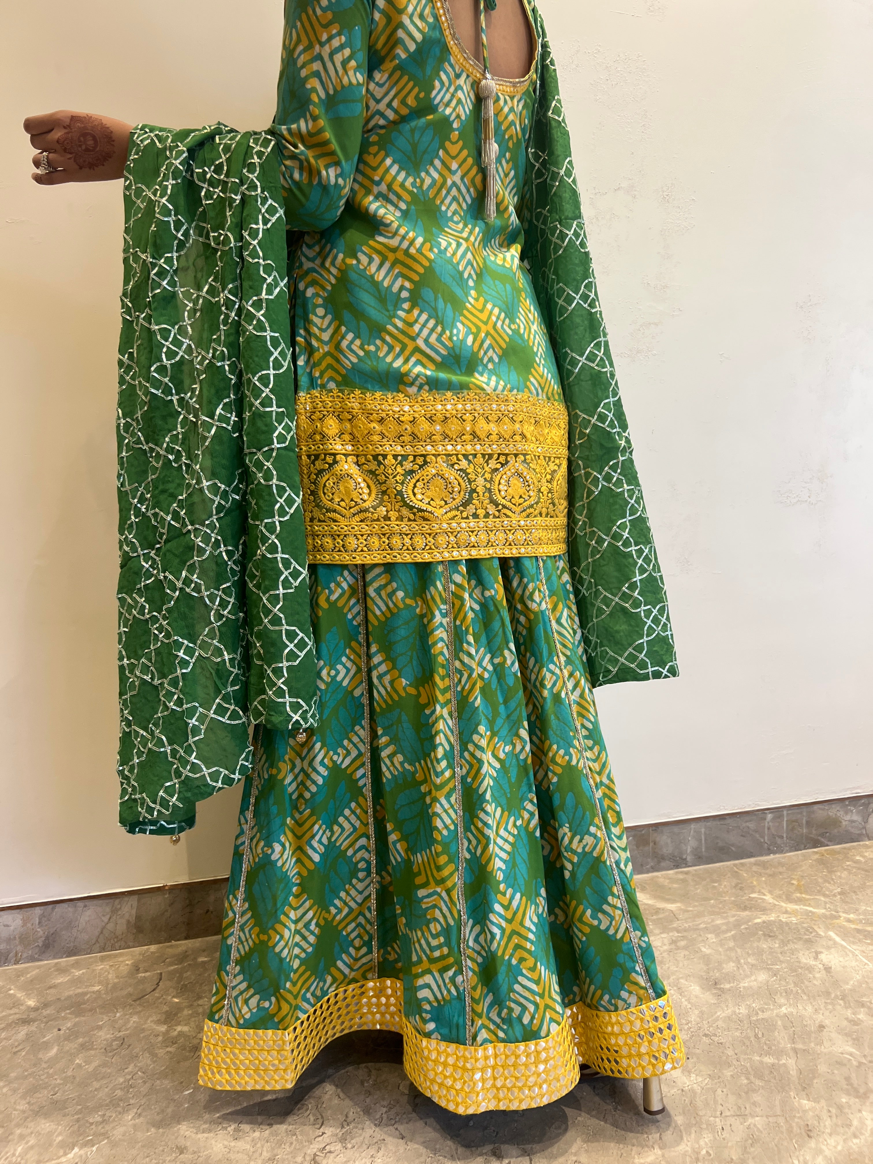 Saanjh Batik Sharara Ensemble