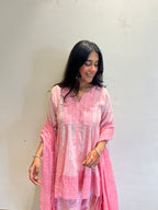Saanvi Pink Batik Dhoti Set