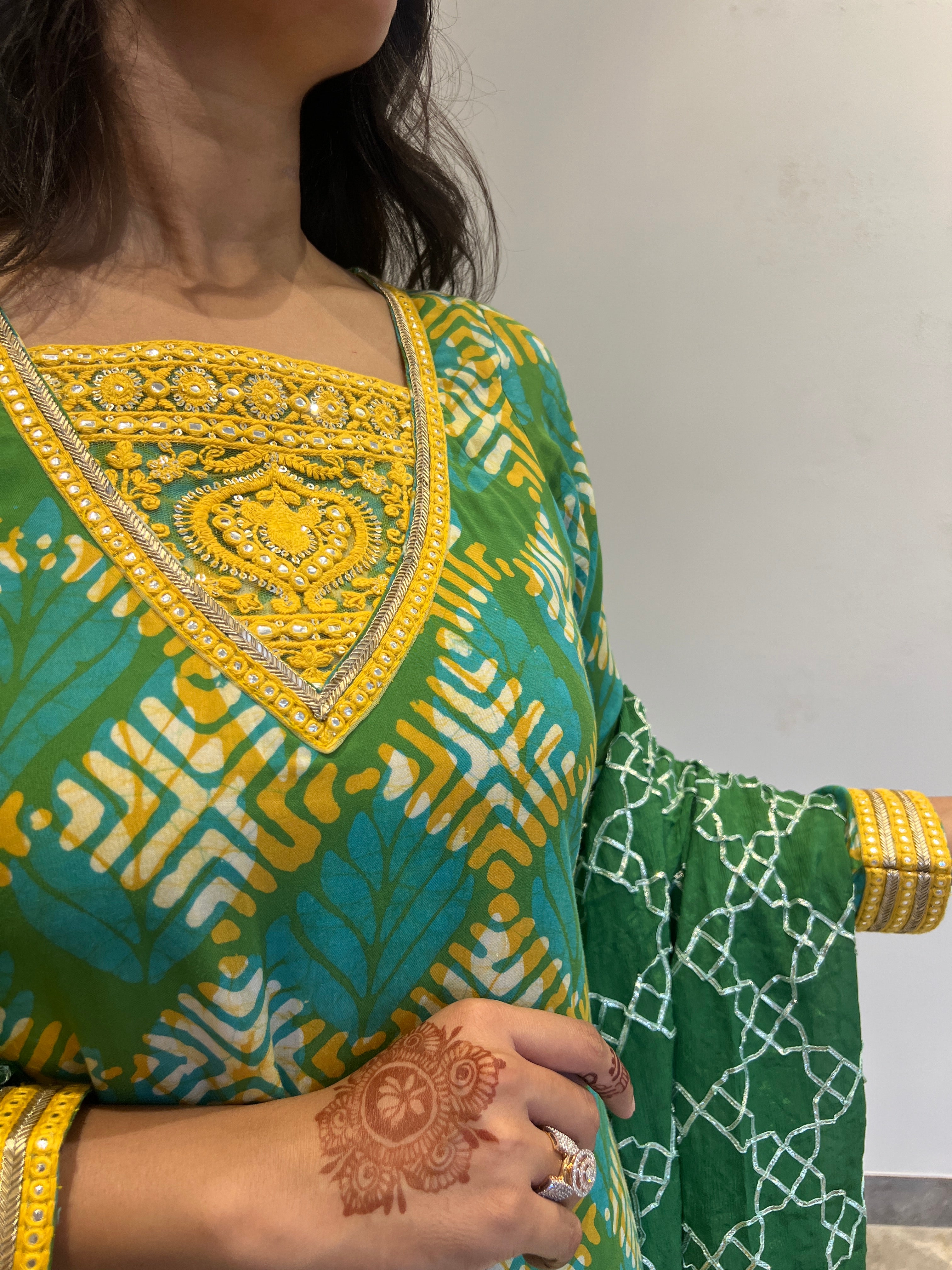 Saanjh Batik Sharara Ensemble