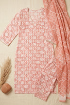 Rose Handprinted Batik Suit Set