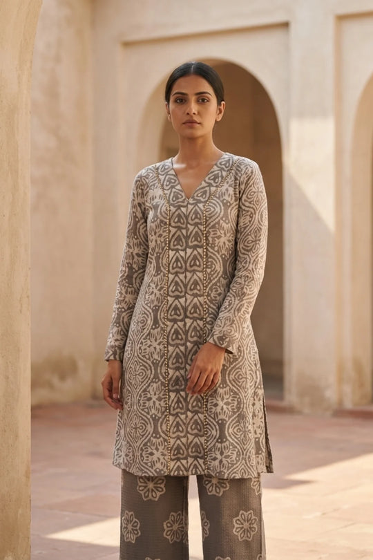 Comfort Office Batik Co-ord – front view | handcrafted batik ethnic wear for women | Shades of You