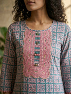Pink Fern Batik Suit Set