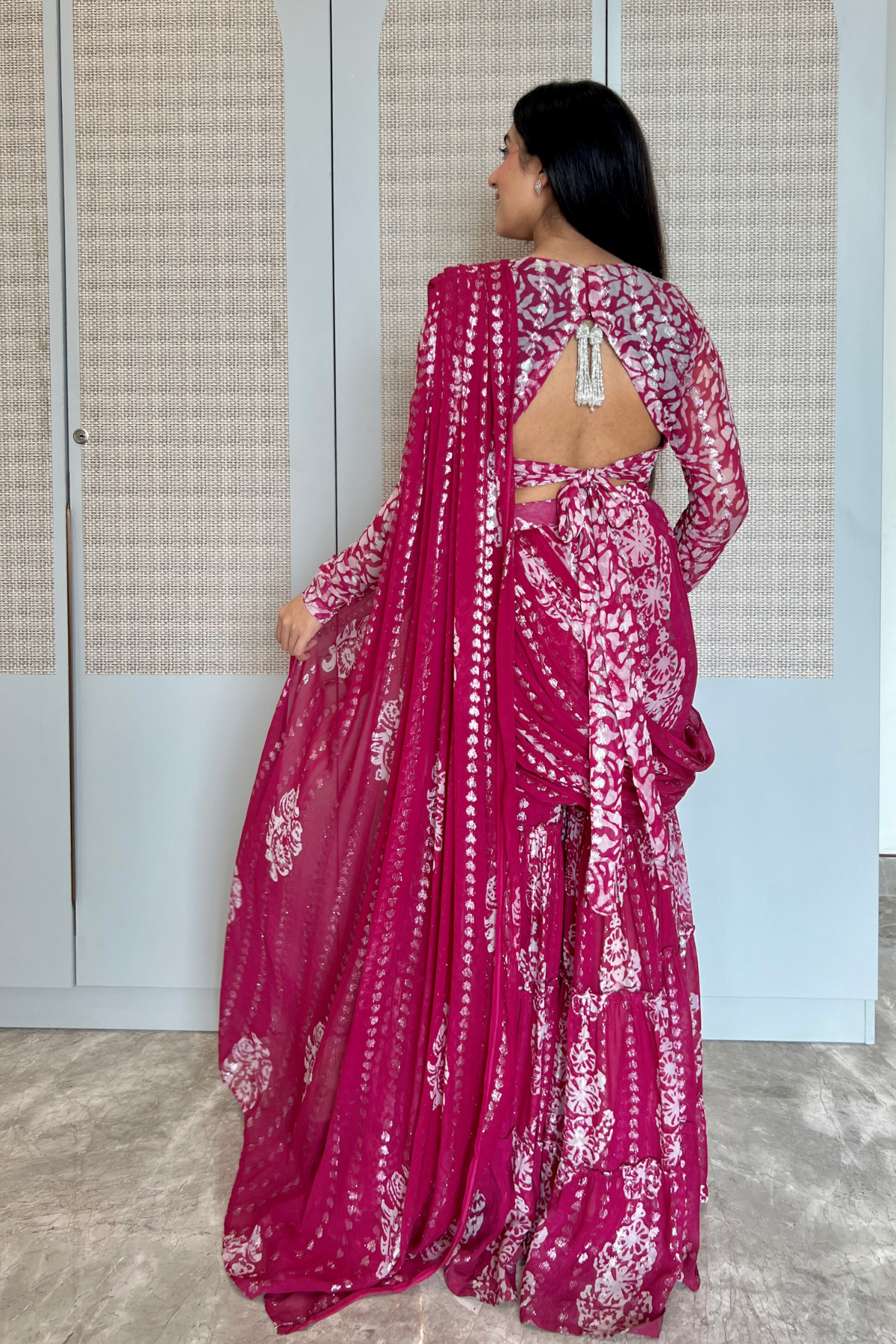Kira Batik Drape Saree Set