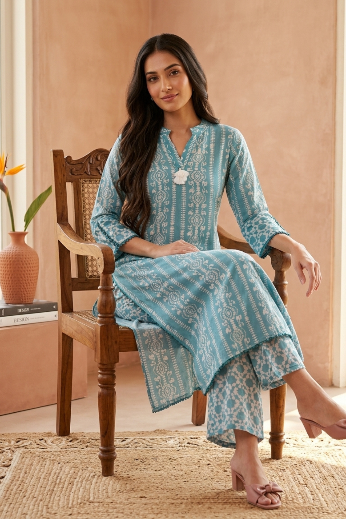 Batik Crazy In Love Suit Set - Blue