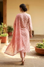 Rose Handprinted Batik Suit Set