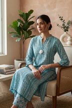 Batik Crazy In Love Suit Set - Blue