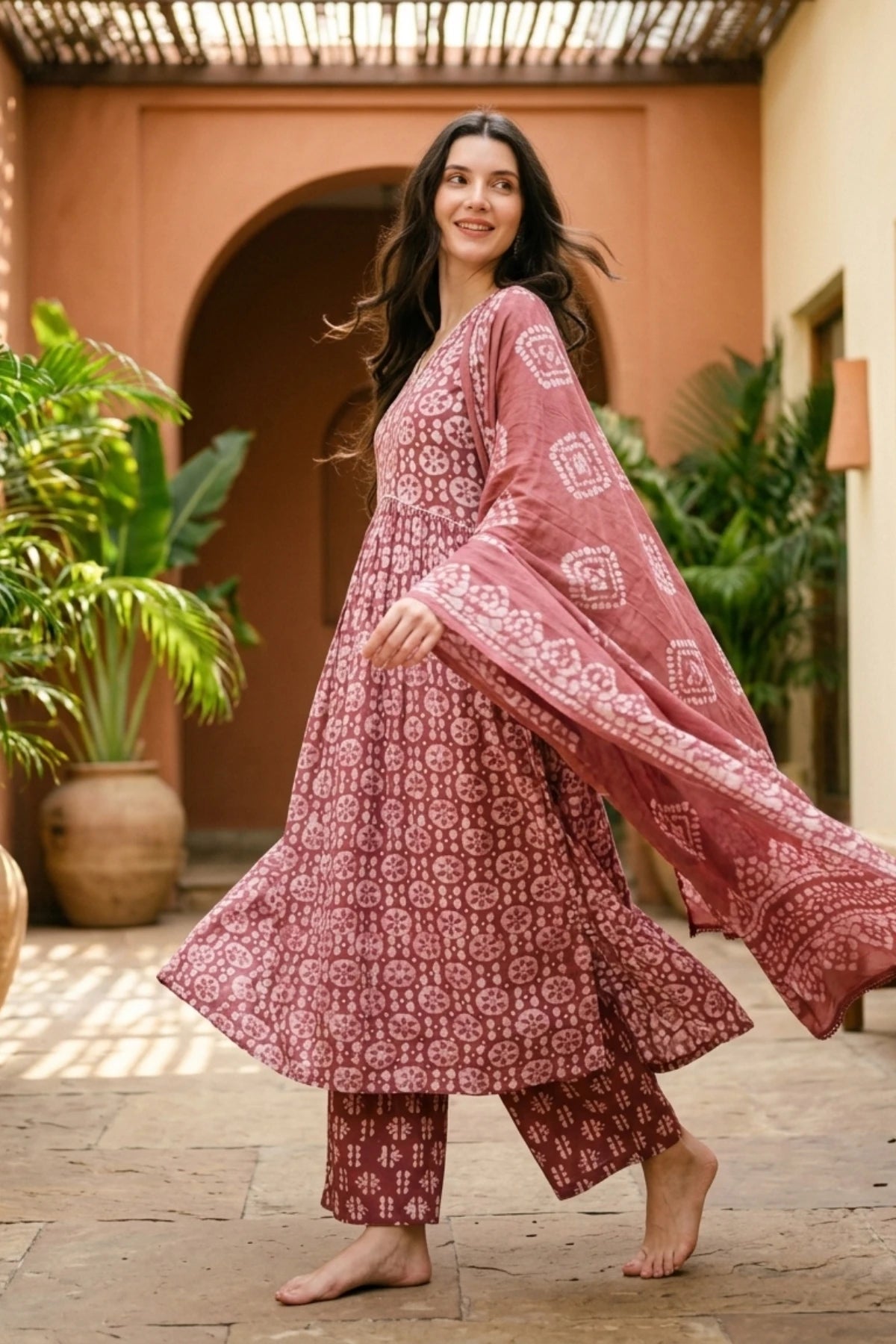 Crushed Batik in Alia’s Anarkali Suit