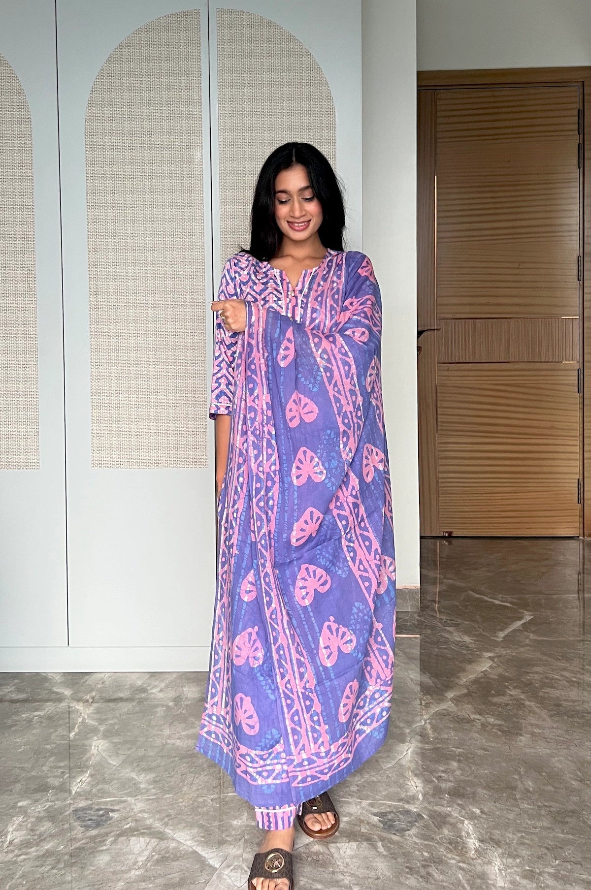 Skyrose Batik Suit Set – styled look | handcrafted batik ethnic wear for women | Shades of You
