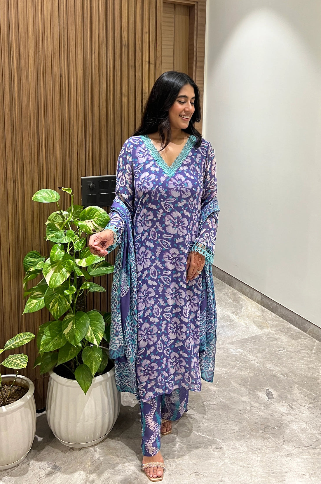 Violet Garden Batik Suit Set